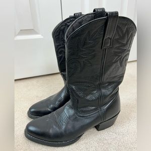 Men’s Dingo Black Leather Western Cowboy Boots Size 9